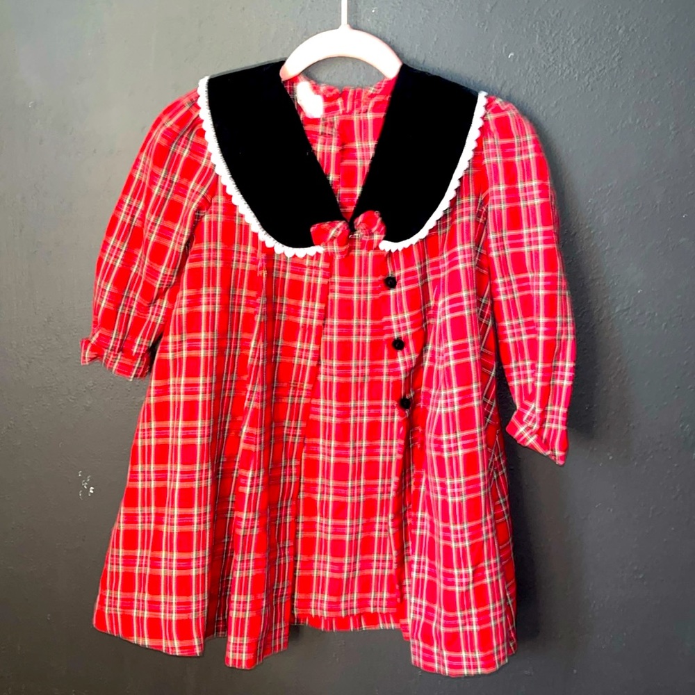 Bonnie Jean Vintage Two-piece Red Plaid Dress + Jacket Size 6